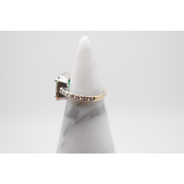 Mid 20th Century Emerald and Diamond Ring, Size 3 For Sale In Wichita - Image 6 of 9