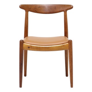W1 Chair in Oak and Leather by Hans J. Wegner for C.M. Madsen, 1950s For Sale