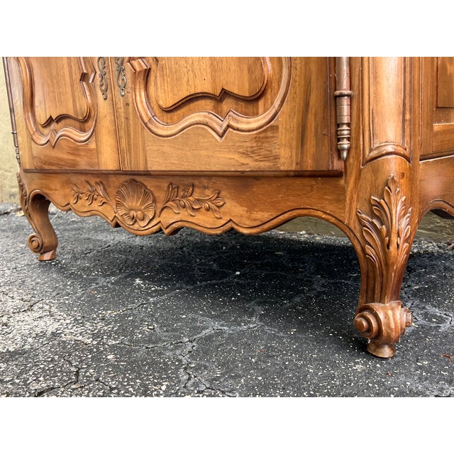 Spanish Fall-Front Secretary Desk in Carved Oak, Spain, Circa 1950 For Sale - Image 9 of 11