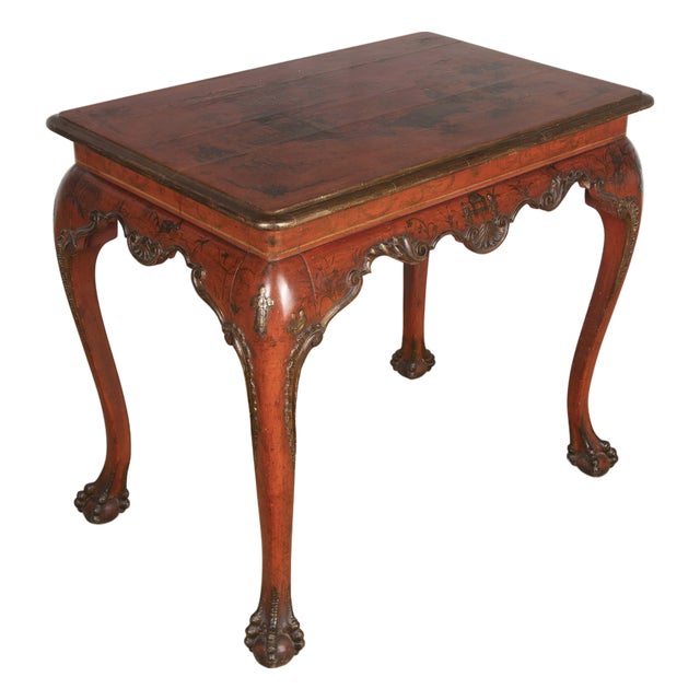 Antique Red Lacquered Centre Table, 1830 For Sale