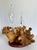 1970s Organic Modern Burl Wood Sculptural Double Oil Lamp Centerpiece For Sale - Image 9 of 11