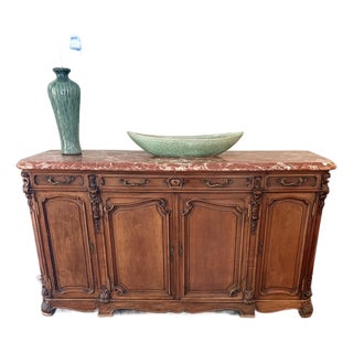 Antique Louis XIV Marble Top Buffet For Sale