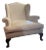 Set of Leather Armchair with Pouf For Sale