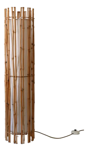 Mid-Century Modern Bamboo Floor Lamp by Louis Sognot, 1960s