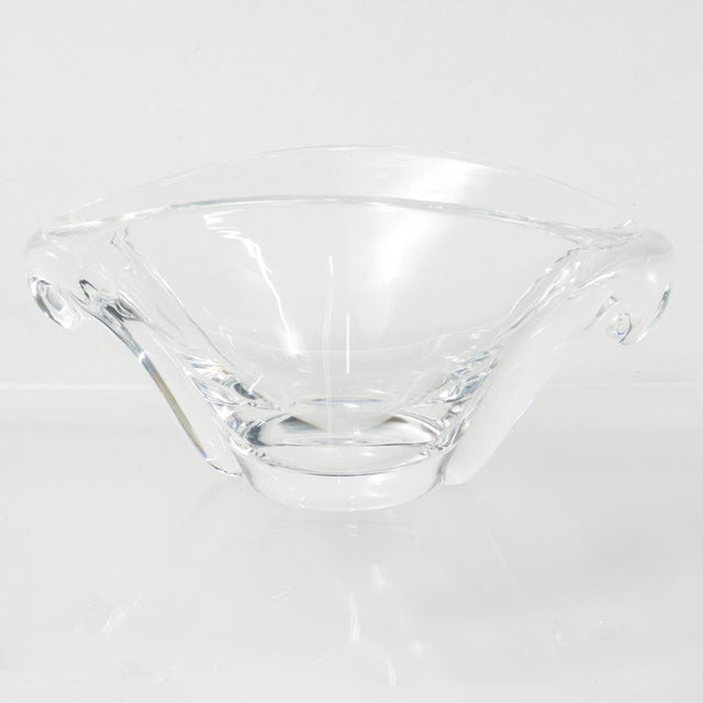 A fine American art glass bowl. By Steuben Glass. Designed by George Thompson in 1949. Likely dates to the 1970s. Of an...