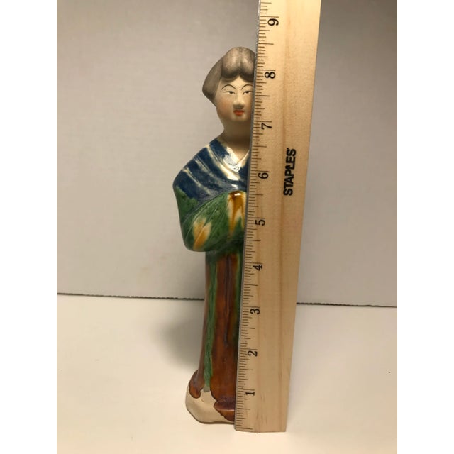 Ceramic Vintage Tang Style Chinese Pottery Figurine of a Court Lady For Sale - Image 7 of 8