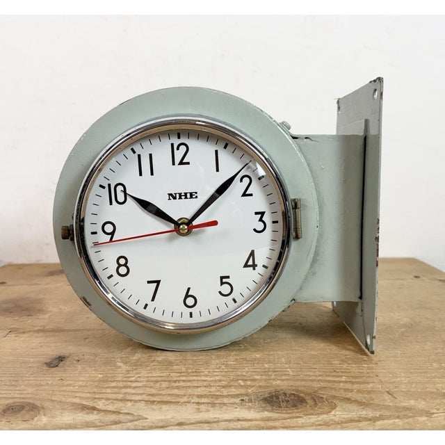 Green Vintage Green Double-Sided Ship Wall Clock from NHE, 1980s For Sale - Image 8 of 18