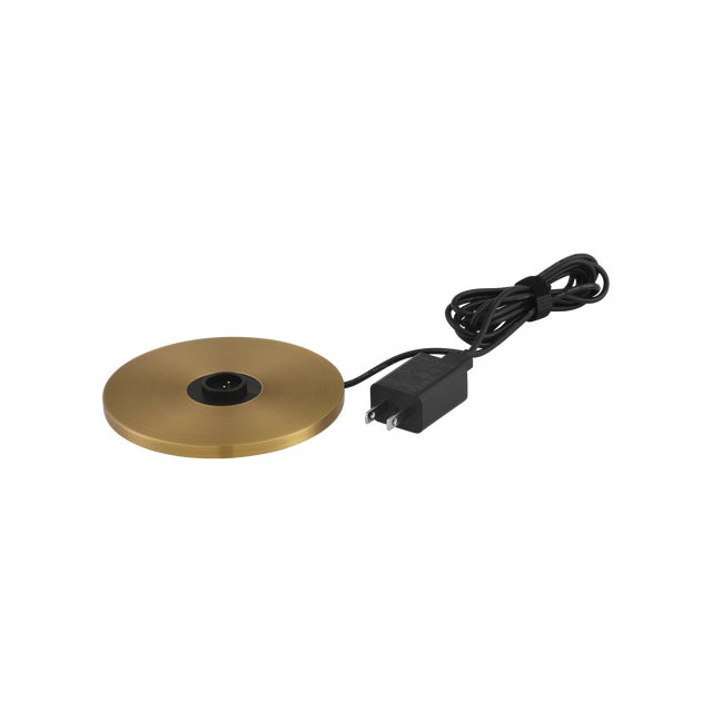 Metal Currey & Company Traipse Brass Cordless Table Lamp For Sale - Image 7 of 7