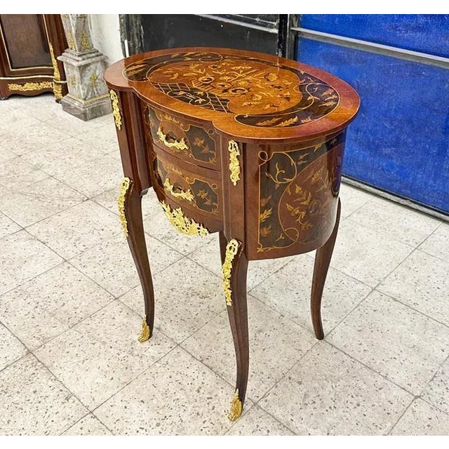 French Louis XV Style Copper Bedside Table For Sale - Image 3 of 3