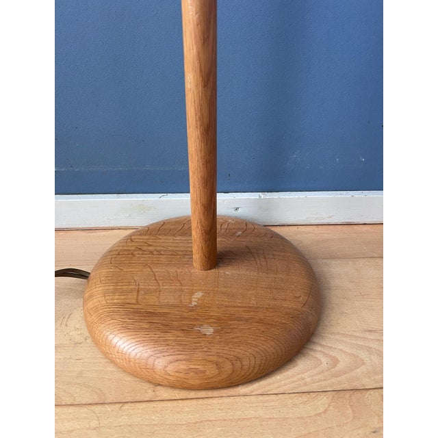 Mid-Century Modern Wood and Glass Mushroom Floor Lamp For Sale - Image 10 of 13