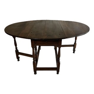 Antique English Oak Gateleg Drop-Leaf Table, 18th Century For Sale