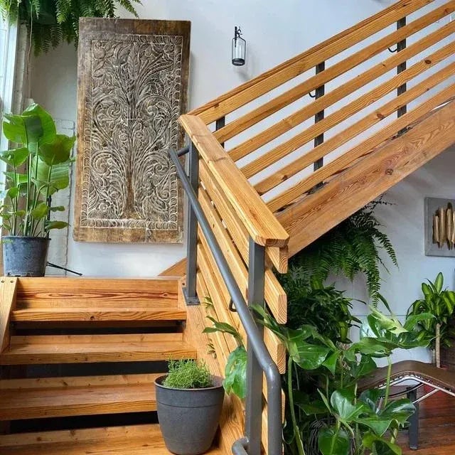 Vintage Hand-Carved Tree of Life Wall Panel – Bohemian Wood Art Accent 84x41 For Sale In Orlando - Image 6 of 6