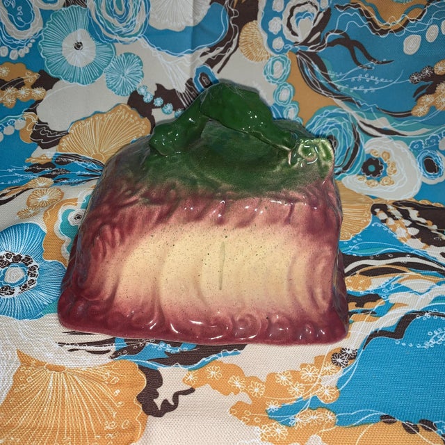 Italian Vintage Majolica Cheese Cover For Sale - Image 3 of 9