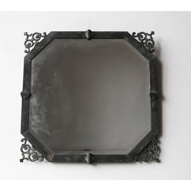 Antique Brass Renaissance Style Bevel Edged Wall Mirror, 1910 For Sale - Image 4 of 11