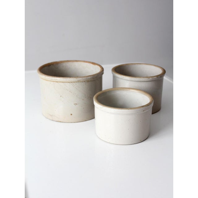 Vintage Stoneware Crocks Set of 3 For Sale - Image 6 of 13