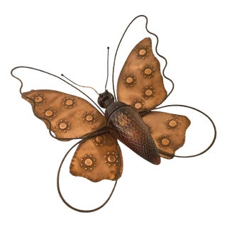 Metal Butterfly Wall Sconce, 1980s For Sale