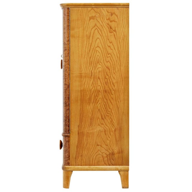 Mid 20th century swedish burr elm cabinet circa 1940. Fine quality cabinet which has just be re-finished in our workshop....