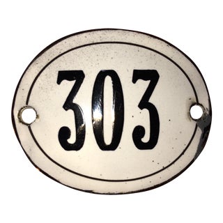 French Enamel Number Tag For Sale
