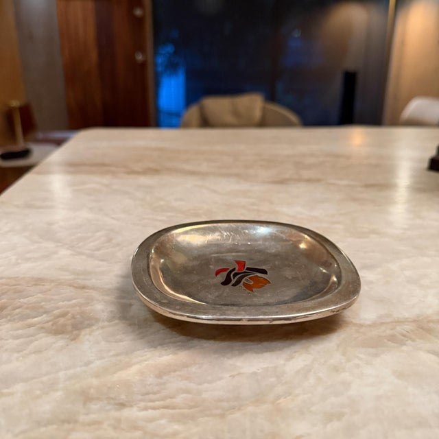 1960s Mid-Century Decorative Silver Plate Los Castillo Emplumado Azteca For Sale - Image 5 of 12