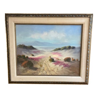 20th Century American School Oil on Canvas Signed Seago Framed Titled as Path to the Beach For Sale