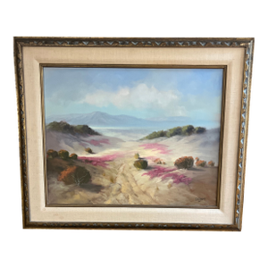 20th Century American School Oil on Canvas Signed Seago Framed Titled as Path to the Beach