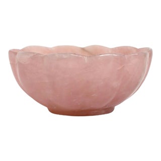 Rose Quartz Lotus Bowl 8" For Sale