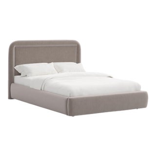 Stoffer Home x Cloth & Company Maura Slipcover Bed in Performance Velvet Steel - California King For Sale