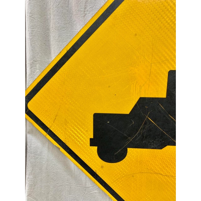 Vintage Reflective Truck Road Sign For Sale - Image 4 of 12