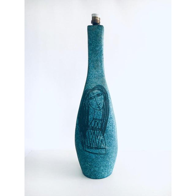 Art Ceramics Sgraffito Table Lamp attributed to Alvino Bagni for Raymor, Italy, 1960s For Sale - Image 4 of 18