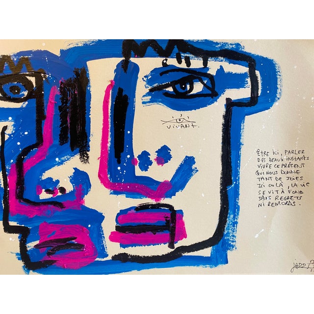 Jazzu, Being Alive Here, Acrylic on Paper, 2025 For Sale - Image 6 of 6