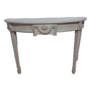 Gustavian Style Unique Half Round Console Table For Sale