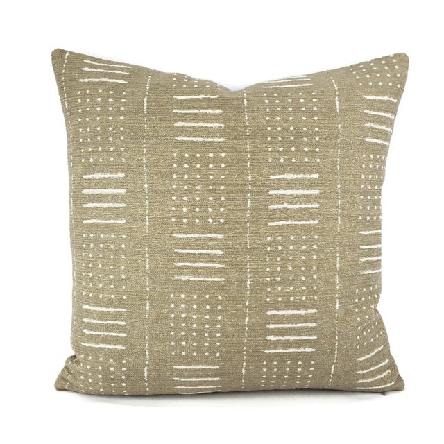 Textile Contemporary Pindler Mudcloth in Natural Pillow Cover For Sale - Image 7 of 7