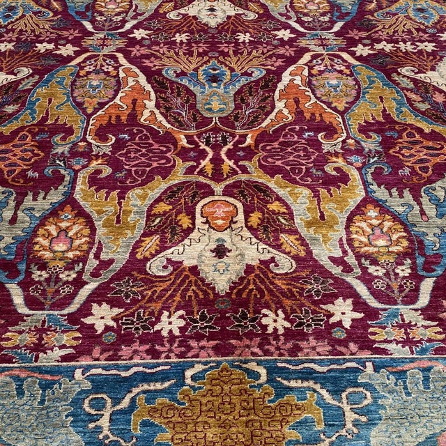 2000 - 2009 Fine Burgundy Persian Bakhshayesh Hand-Knotted Wool Rug - 8' X 9'11" For Sale - Image 5 of 12