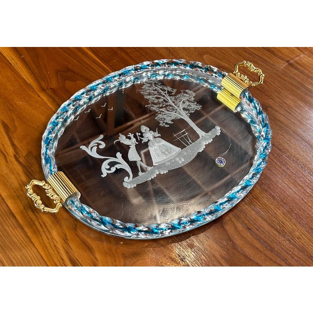 Mid-Century Modern Vintage Italian Murano Tray by Venini 1940 For Sale - Image 3 of 8