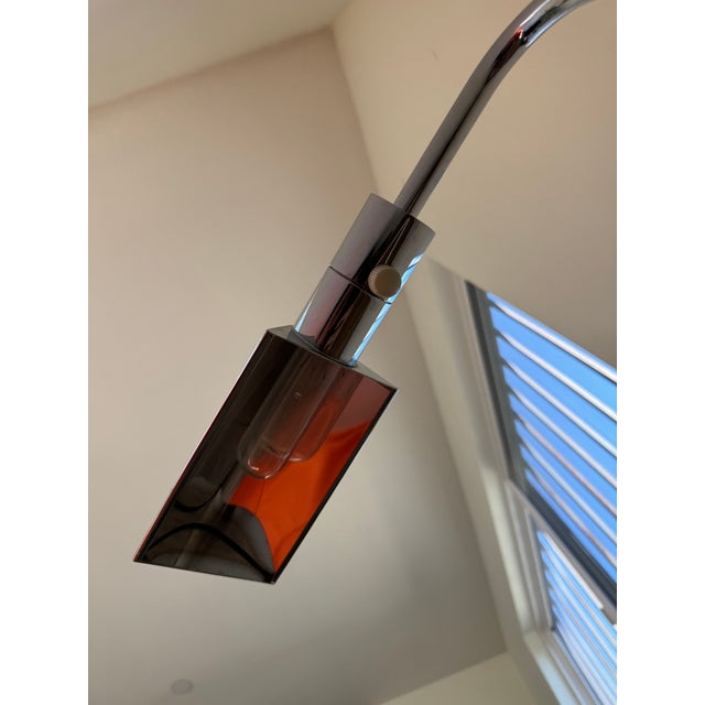 Silver Vintage 1970s Casella Lighting Chrome Adjustable Floor Lamp — Signed San Francisco For Sale - Image 8 of 10