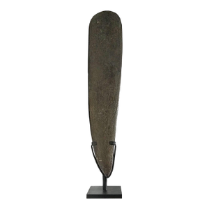 Late 20th Century Hand-Carved Volcanic Basalt Blade Sculpture on Stand, Organic Modern
