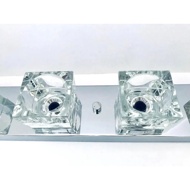 Chrome and Glass Cube Four Light Wall Sconce by Gaetano Sciolari, C. 1970s For Sale - Image 9 of 10