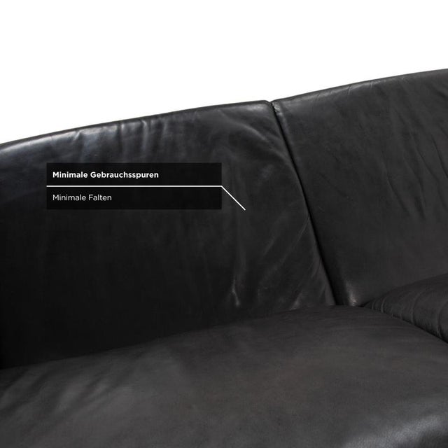 Black Leather Atlanta Three-Seater Sofa from Laauser For Sale - Image 10 of 16