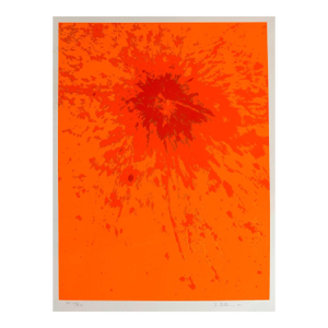 Len Gittleman, Lunar Landscape Abstract Signed Numbered Screenprint Orange