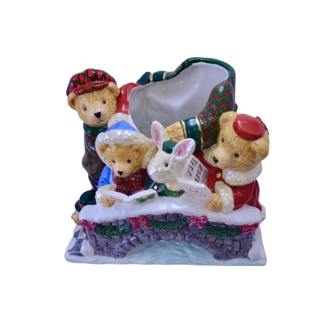 Red Christopher Radko Van Der Bear Cookie Jar For Sale - Image 8 of 10