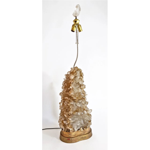 Mid-Century Modern Carol Stupell Quartz Rock Crystal Table Lamp 1950s For Sale - Image 3 of 13