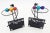 Rick Martin Signed Abstract Modernist Memphis Pop Art Steel Candlesticks Pair For Sale - Image 12 of 14