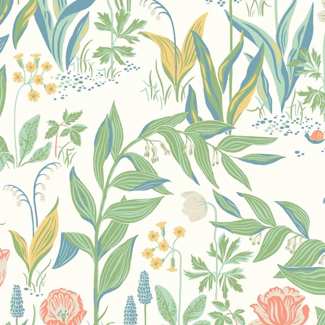Sample - Borastapeter Spring Garden Wallpaper in Ivory Multi For Sale
