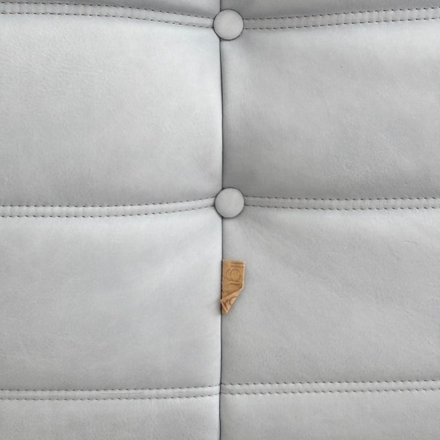 Togo Lounge Chair in Sky Blue Leather by Michel Ducaroy for Ligne Roset, 1973 For Sale - Image 6 of 13