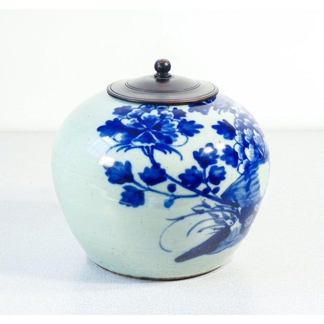 Ceramic Spice Jar in Blue on White, China For Sale - Image 4 of 10