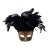 Vintage Italian Papier-Mâché Feathered Venetian Masquerade Mask For Sale