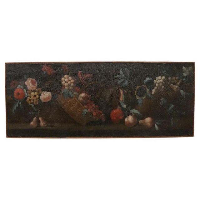 Still Life with Flowers and Fruits, 1700s, Oil on Canvas For Sale - Image 12 of 12