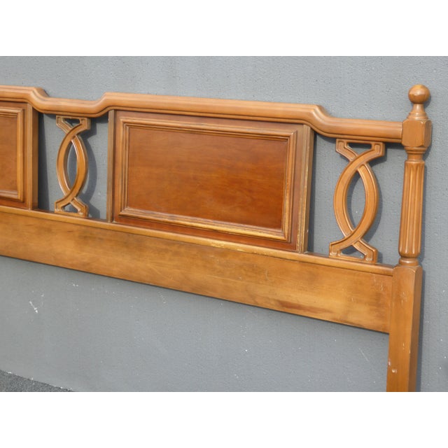 1950s Mid Century Modern Solid Cherry Wood King Headboard For Sale In Los Angeles - Image 6 of 13