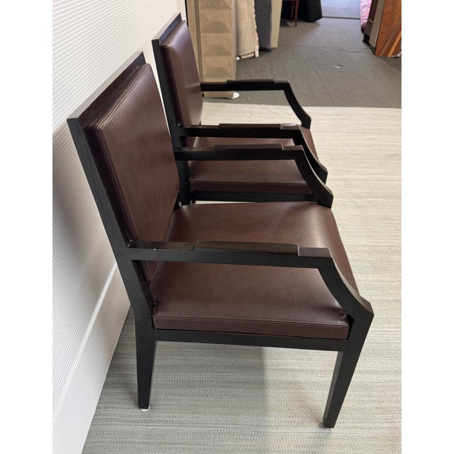 Christian Liaigre Christian Liaigre Fauteuils Neoclassical Arm Chairs, Pair For Sale - Image 4 of 12