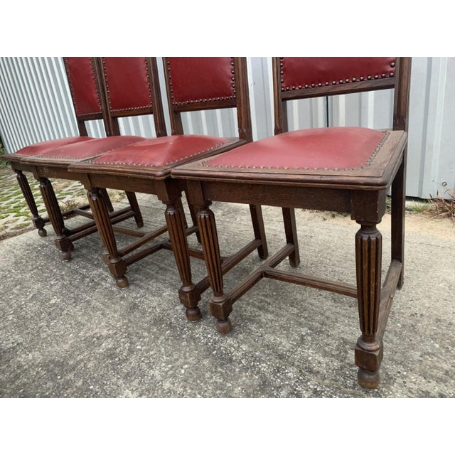 Oak Dining Chairs, 1940s, Set of 4 For Sale - Image 13 of 18